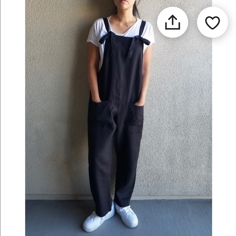 Terracotta Color 100% Linen Overalls - Size Small, Handmade!